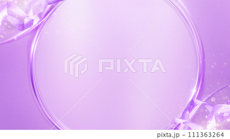 リボンをあしらった紫の背景素材 111363264