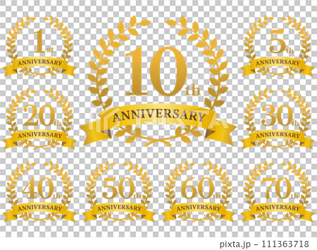 Anniversary icon gold_vector illustration 111363718