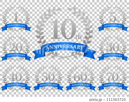 Anniversary icon_silver blue_vector illustration 111363720