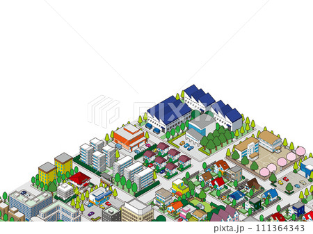 街並みの立体図. 都市の景観. 街並みの立体図. 都市の景観. 111364343