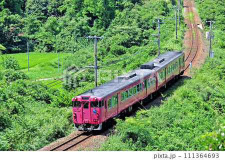 山陰本線　竹野ー佐津　JR西日本　キハ47-1012+キハ47-2（福知山） 111364693