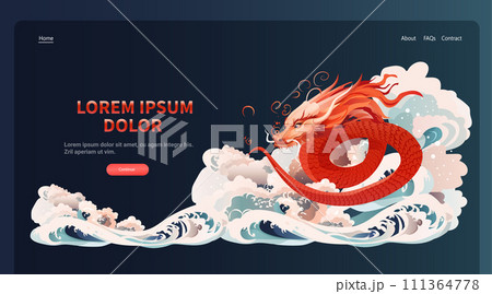 chinese new year of dragon icon zodiac sign for greeting card asian flyer invitation poster horizontal copy space chinese new year of dragon icon zodiac sign for greeting card asian flyer invitation poster horizontal copy space 111364778
