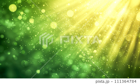 太陽光線で輝く美しいボケ味の抽象的な背景。プレゼンテーションやホームページ用背景素材。 111364784