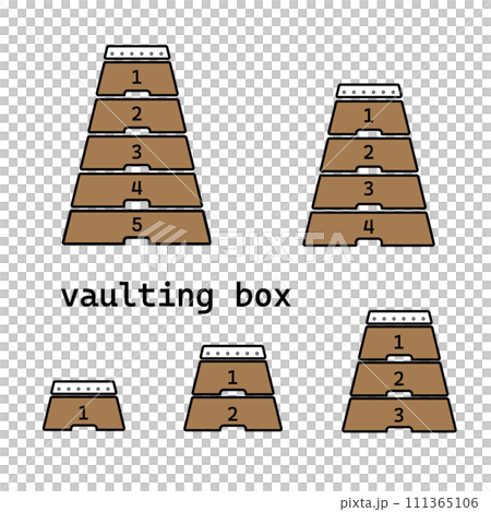 跳び箱のイラスト　カラー線画 111365106