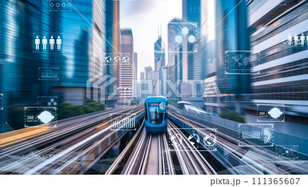 AIによる自動化された倉庫の効率的な物流プロセス、最新の技術や人工知能を活用した倉庫や物流。 111365607