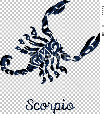 酷部落風格墨水畫天蠍座 酷部落風格墨水畫天蠍座 111365641