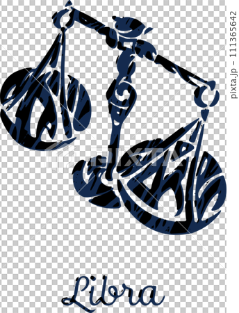 天秤座酷炫部落風格墨水星座標記 111365642