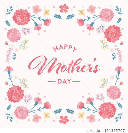 母の日のカーネーションのデザインのバナー背景。ベクターイラスト。 母の日のカーネーションのデザインのバナー背景。ベクターイラスト。 111365707