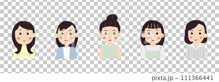 人物女性アバターアイコンセット 111366441