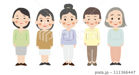 シニア女性　バリエーション 111366447