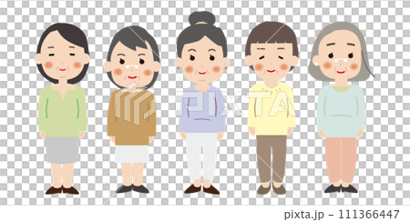 シニア女性　バリエーション 111366447