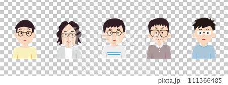 Variation of a man wearing glasses 111366485