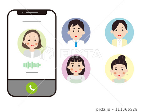 ビデオ通話を利用するビジネスパーソン ビデオ通話を利用するビジネスパーソン 111366528