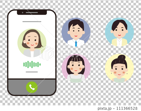ビデオ通話を利用するビジネスパーソン ビデオ通話を利用するビジネスパーソン 111366528