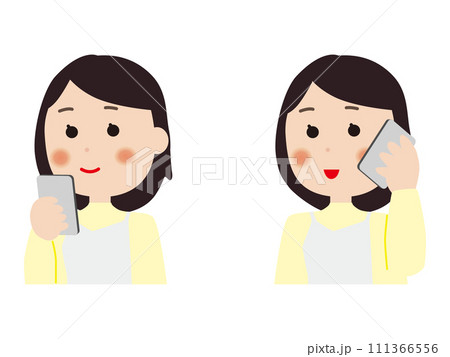 スマートフォンを使う女性 111366556