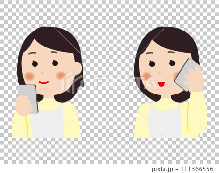 スマートフォンを使う女性 111366556