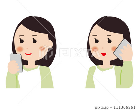 スマートフォンを使う女性 111366561