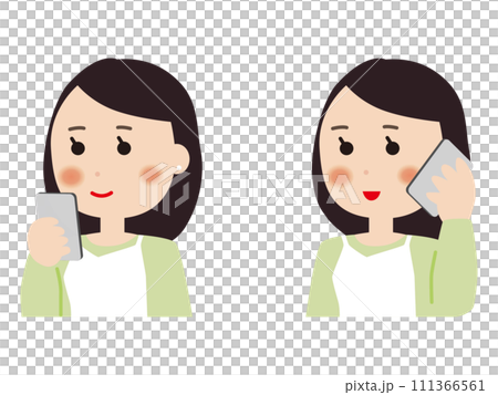 スマートフォンを使う女性 111366561