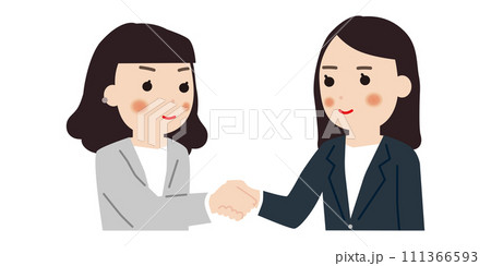取引先と握手をするビジネスパーソン 取引先と握手をするビジネスパーソン 111366593