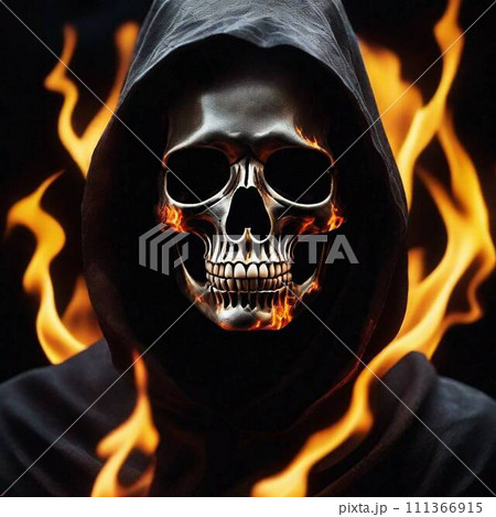 炎に包まれた骸骨 炎に包まれた骸骨 111366915