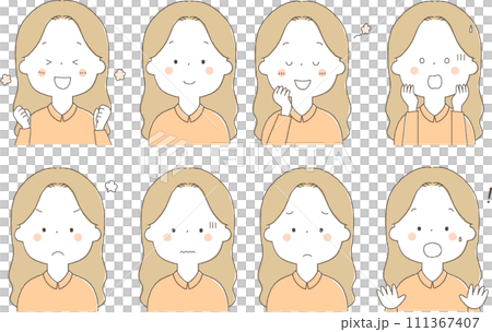 年輕女子臉部表情集 8 111367407