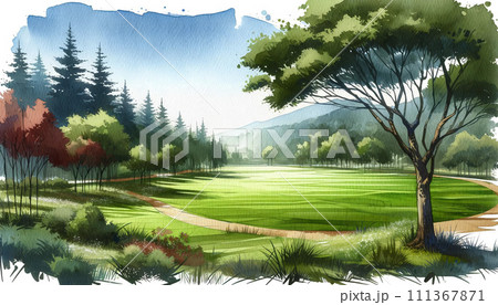 山間の公園 111367871