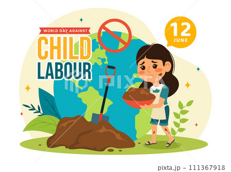 World Day Against Child Labour Vector Illustration on 12 June with Children Working for the Necessities of Life in Flat Cartoon Background 111367918