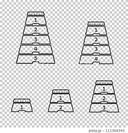 跳び箱のイラスト　モノクロ線画 111368345