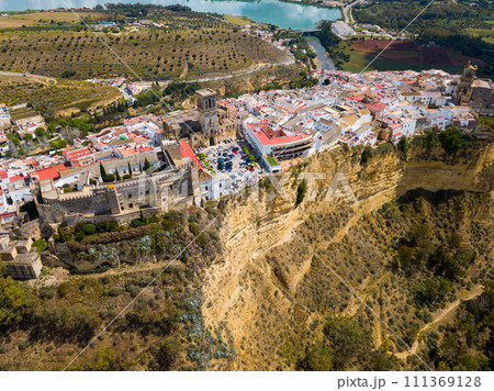 Aerial view of Castle in Arcos de la Frontera Aerial view of Castle in Arcos de la Frontera 111369128