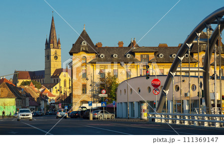 Sibiu streets with Cathedral Sibiu streets with Cathedral 111369147