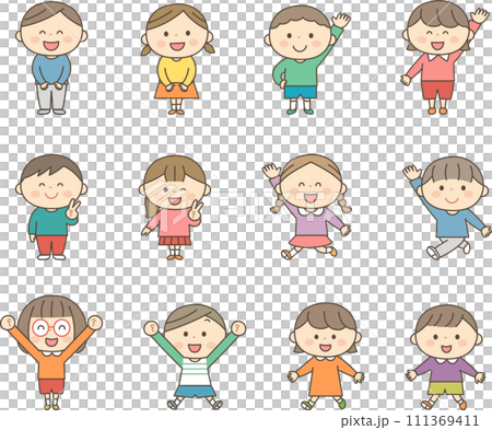 Children set in various poses Children set in various poses 111369411