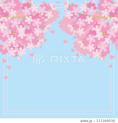 桜 さくら フレーム 背景 春 花 お花見 入学 卒業 コピースペース イラスト素材 桜 さくら フレーム 背景 春 花 お花見 入学 卒業 コピースペース イラスト素材 111369530