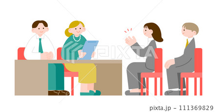 新社会人の採用面接のイラスト素材 新社会人の採用面接のイラスト素材 111369829