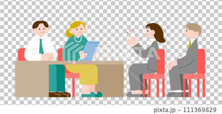 Illustration material for recruitment interview for new employees Illustration material for recruitment interview for new employees 111369829