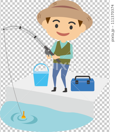 Image illustration of a man fishing Image illustration of a man fishing 111370374
