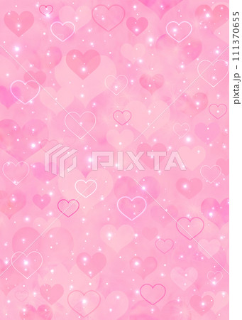 キラキラハートの背景　縦長 111370655