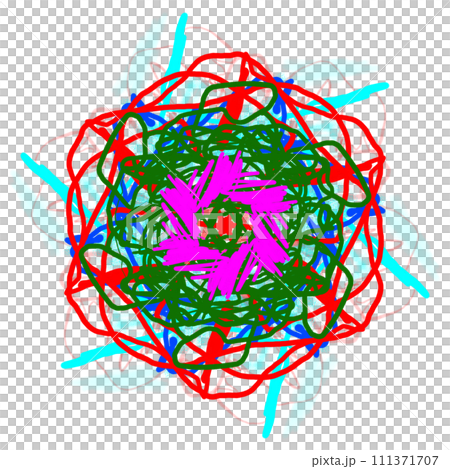 Colorful Hand Drawn Mandala. Floral Ornament, Flower Isolated Element. 111371707