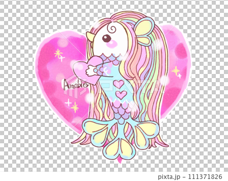 手書き水彩アマビエイラスト 手書き水彩アマビエイラスト 111371826