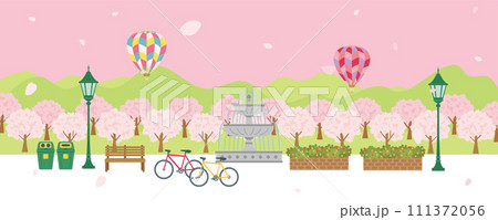 桜の咲く春の公園 111372056