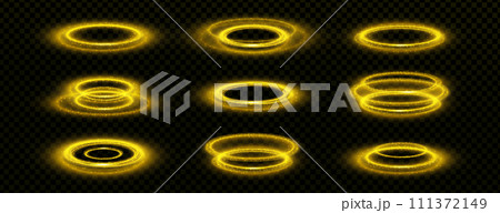 Neon yellow circle portal or platform Neon yellow circle portal or platform 111372149