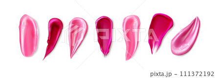 Pink gloss lipstick texture smear 111372192