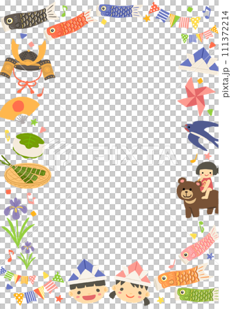 こどもの日のフレームイラスト　背景素材 111372214