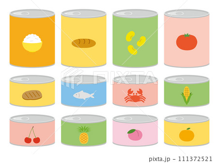 缶詰のイラストのセット 111372521