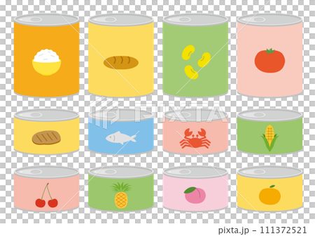 缶詰のイラストのセット 111372521