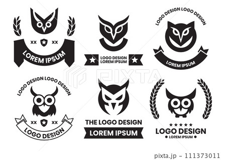 Owl logo or badge in bookstore concept in Vintage or retro style 111373011