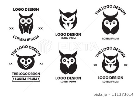 Owl logo or badge in bookstore concept in Vintage or retro style 111373014