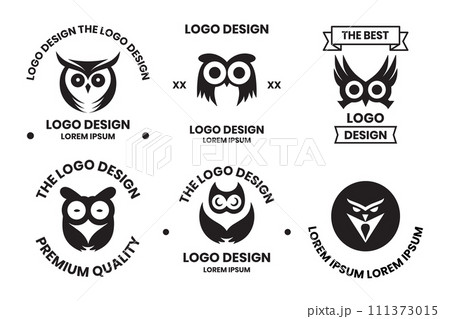 Owl logo or badge in bookstore concept in Vintage or retro style 111373015