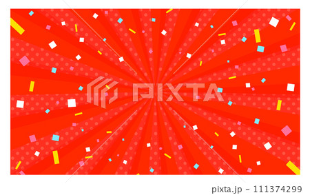 紙吹雪が舞うサンバースト背景 紙吹雪が舞うサンバースト背景 111374299