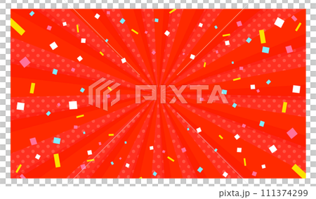 紙吹雪が舞うサンバースト背景 紙吹雪が舞うサンバースト背景 111374299