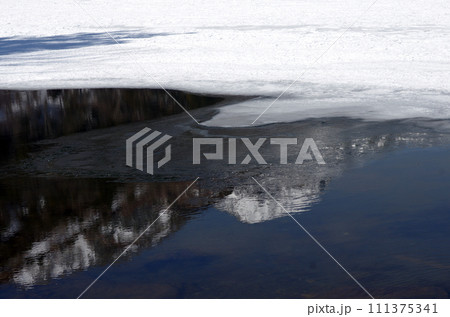 冬晴れの奥日光湯の湖。白い雪面が目に眩しい。穏やかな冬のひとときを過ごした。 111375341